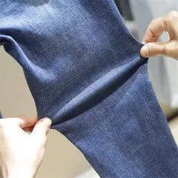 Мама плюс размер мыть тощий рваные джинсы для женщин стрейч Push Up джинсы тонкий высокая талия карандаш брюки корейский Повседневный уличная
