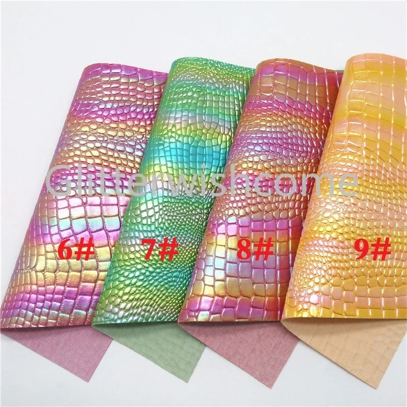 Glitterwishcome 21X29 см A4 размер винил для бантов под крокодиловую кожу тиснение искусственная кожа листы для бантов, GM701A