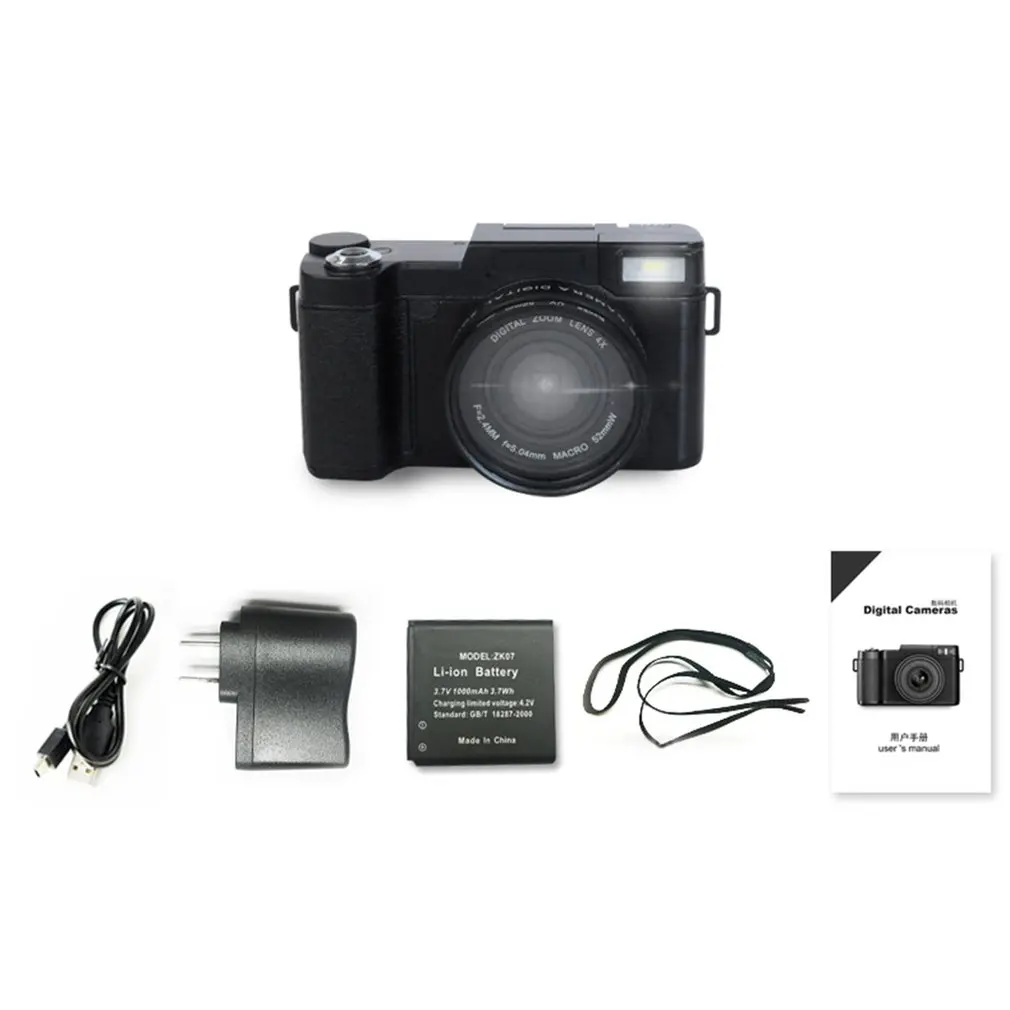 

3" TFT LCD Full HD 24MP Digital Camera Video 1080P Camcorder CMOS Video Lens + Filter Mini Digital Camera