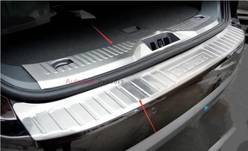 

Stainless Steel Silver Chrome For Ford Everest 2016 Rear inner + outer Door bumper Sill Protector Plat 2 Pcs / Set car styling