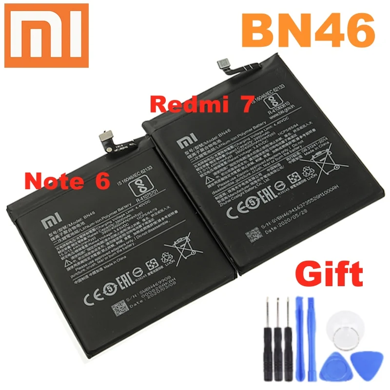 BN46 4000 мАч 100% Оригинальный аккумулятор для Xiaomi Redmi Note8 Note8T 8 7 Redmi7 Note 6 Note6 телефона +