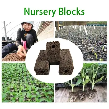 

10/20Pcs Soil-less Hydroponic Gardening Tools Cultivation Sponge Vegetable Growing System Planting Charcoal Biochar Cotton Brown