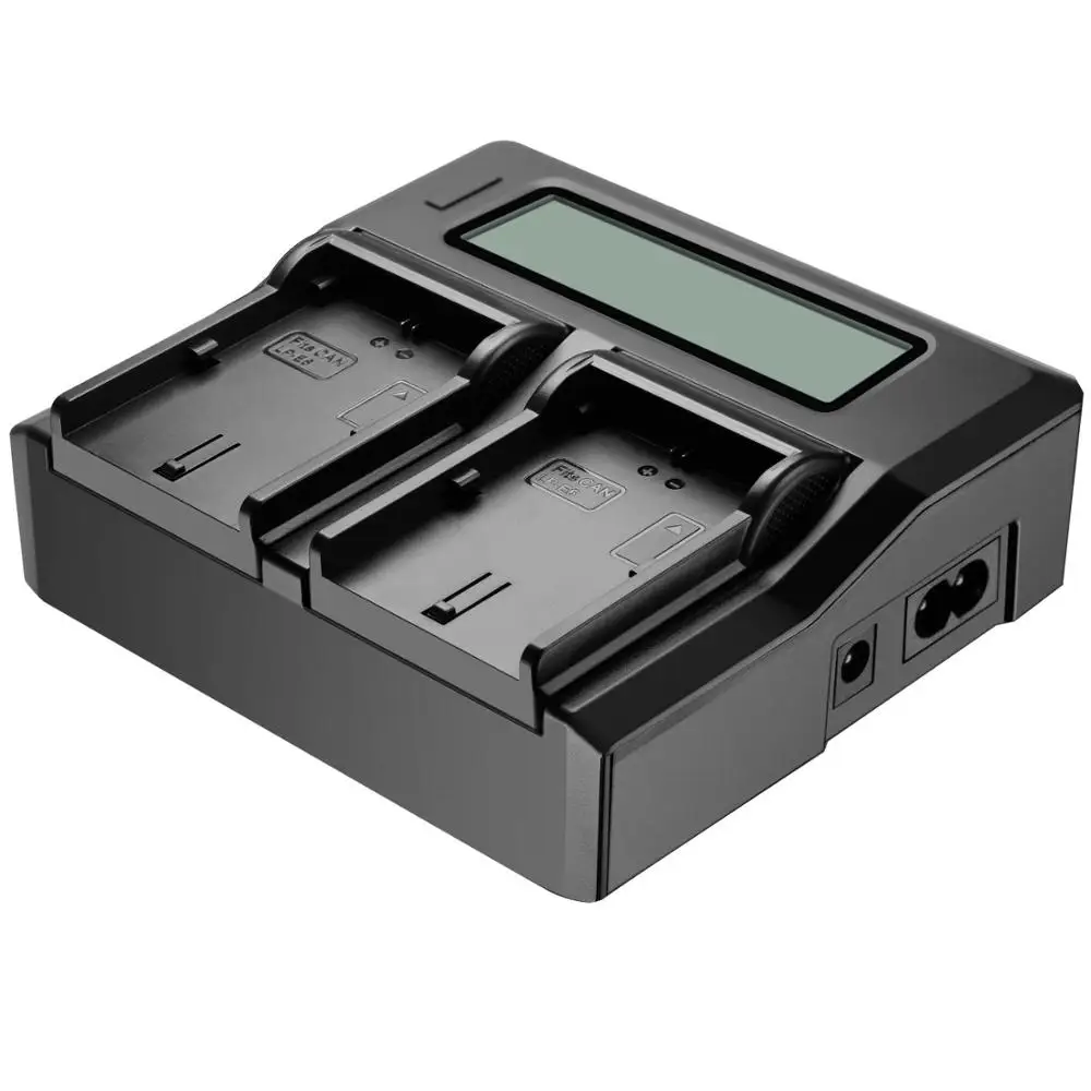 Caricabatteria Doppio Lcd Lp-E6 Lpe6 Lp E6 Per Canon Eos 5D Mark Iii 5D Mark Ii 6D 60D 7D 70D
