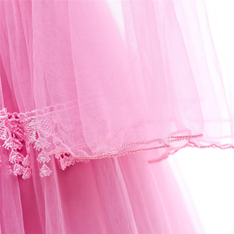 5-14 Years Kids Dresses For Girls Wedding Party Lace Girl Tube Prom Dress Bridesmaid Princess Teen Girl Red Tulle Evening Gowns