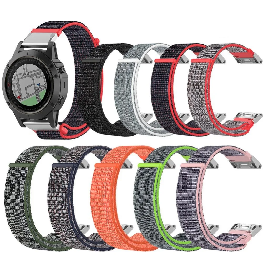 22 мм 26 мм Быстросохнущий нейлоновый ремешок для часов Garmin Fenix 5X5 5plus forerunner 935 945 Smartwatch Аксессуары спортивный ремешок