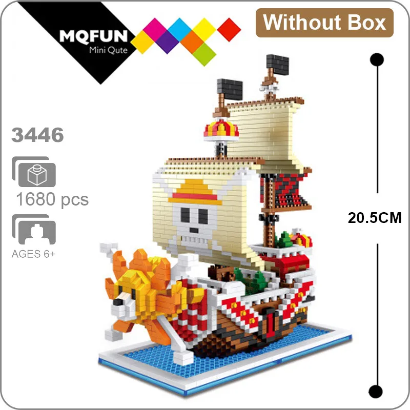 ZMS 3446 Without Box ZMS аниме мультфильм один кусок пиратский корабль фильм Мультфильм Алмаз строительные блоки Фигурка DIY модельный кирпич развивающие игрушки - Цвет: ZMS 3446 Without Box
