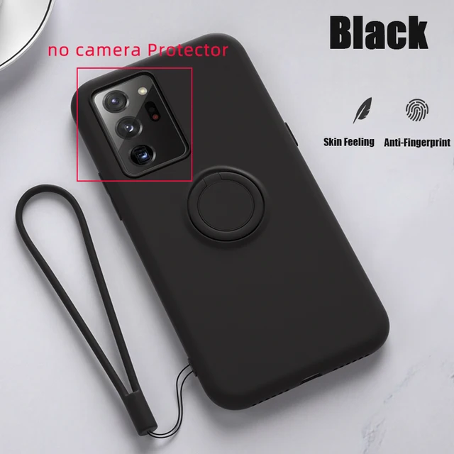 S20 Ultra S20Ultra S20 Plus S20FE Case Liquid Silicone Soft Ring Shockproof Cover for Samsung Galaxy S20 Ultra S20 fe Plus S20FE S20 FE black