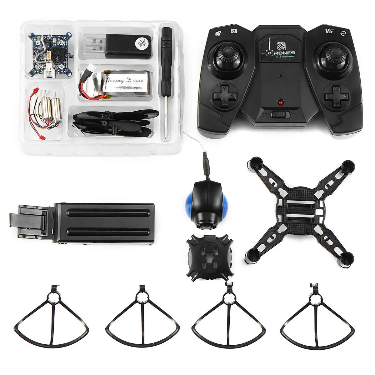 Большая распродажа DIY Дрон wifi FPV 2MP камера удержание высоты датчик гравитации RC Квадрокоптер черный с синим Стабильный режим g-сенсор RC игрушки - Цвет: 2MP