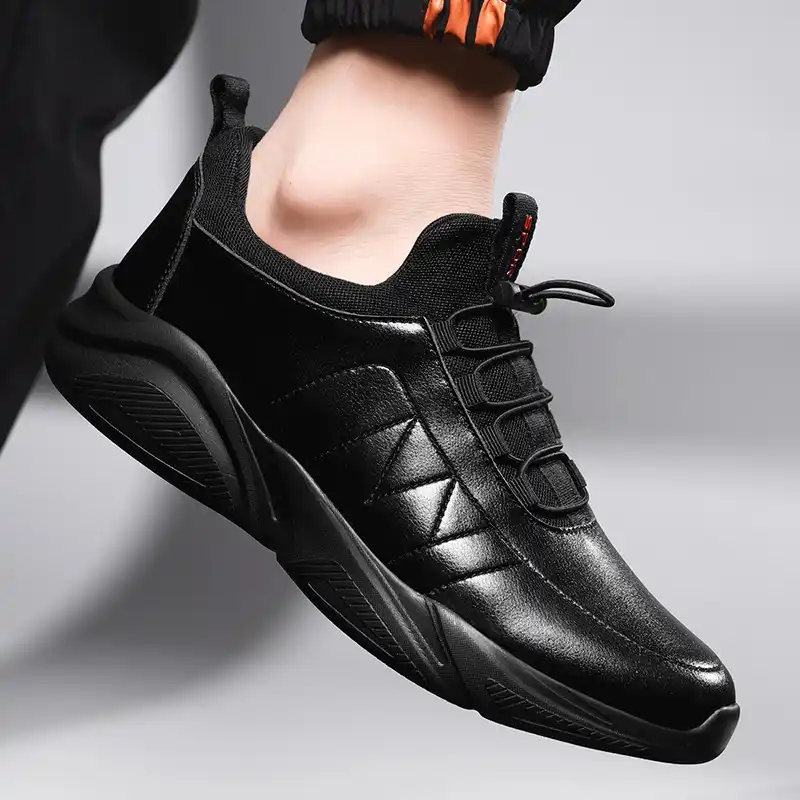 black casual shoes with white sole