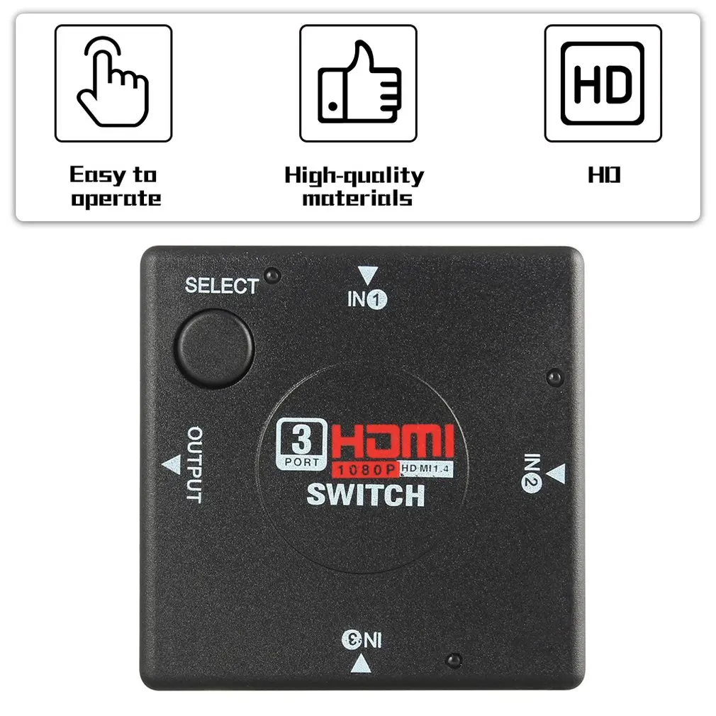 Мини 3 переключателя высокой четкости порта HDMI сплиттер HDTV HD DVD 1080P Vedio адаптер
