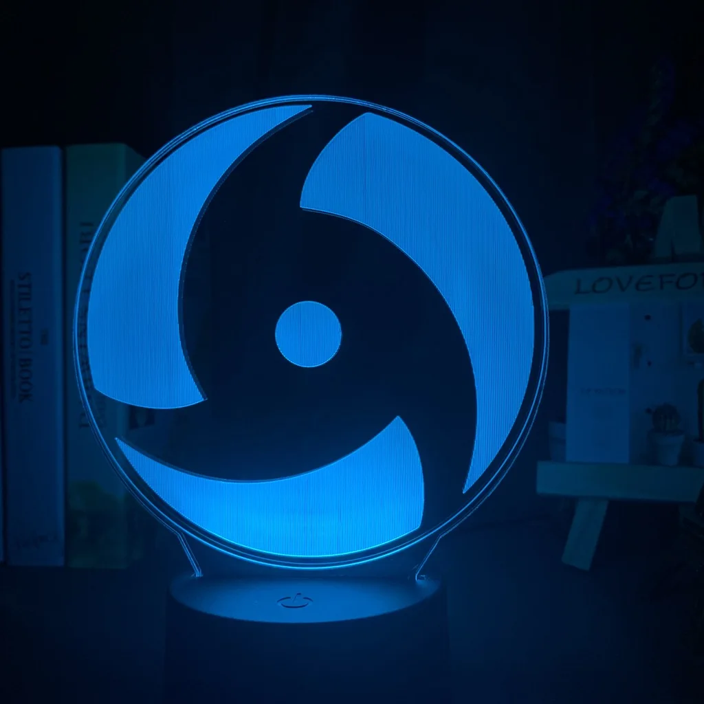 Japanese Anime Naruto Mangekyo Sharingan Naka Led Night Light Study Room Decoration Kids Child Birthday Gift 3d Illusion Lamp