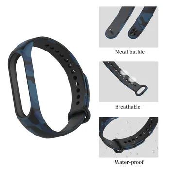 

4PCS Camouflage Printing Silica Gel Wristband Band Strap For Xiaomi Mi Band 3/4 Quick Release SmartWatch Colorful Accessories