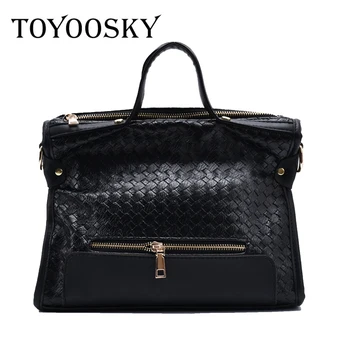 

TOYOOSKY High Capacity Weave PU Leather Shoulder Bags For Women 2020 Elegant Handbags Female Travel Totes Lady Fashion Hand bag
