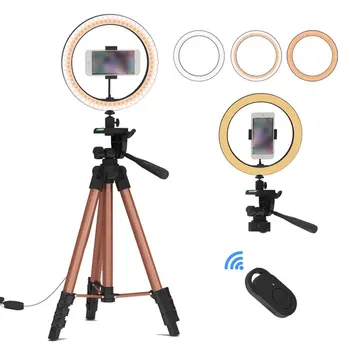 

6/10 Inch Dimmable Led Ring Light with Tripod Live Fill Light Mobile Phone Brackets Stand Holder Professional Tripod Plastic