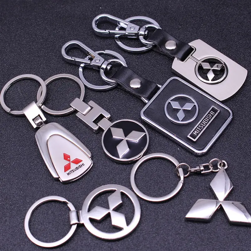 

Applicable to Mitsubishi full range of keychains fashion metal leather keychain pendants gifts for Mitsubishi holders
