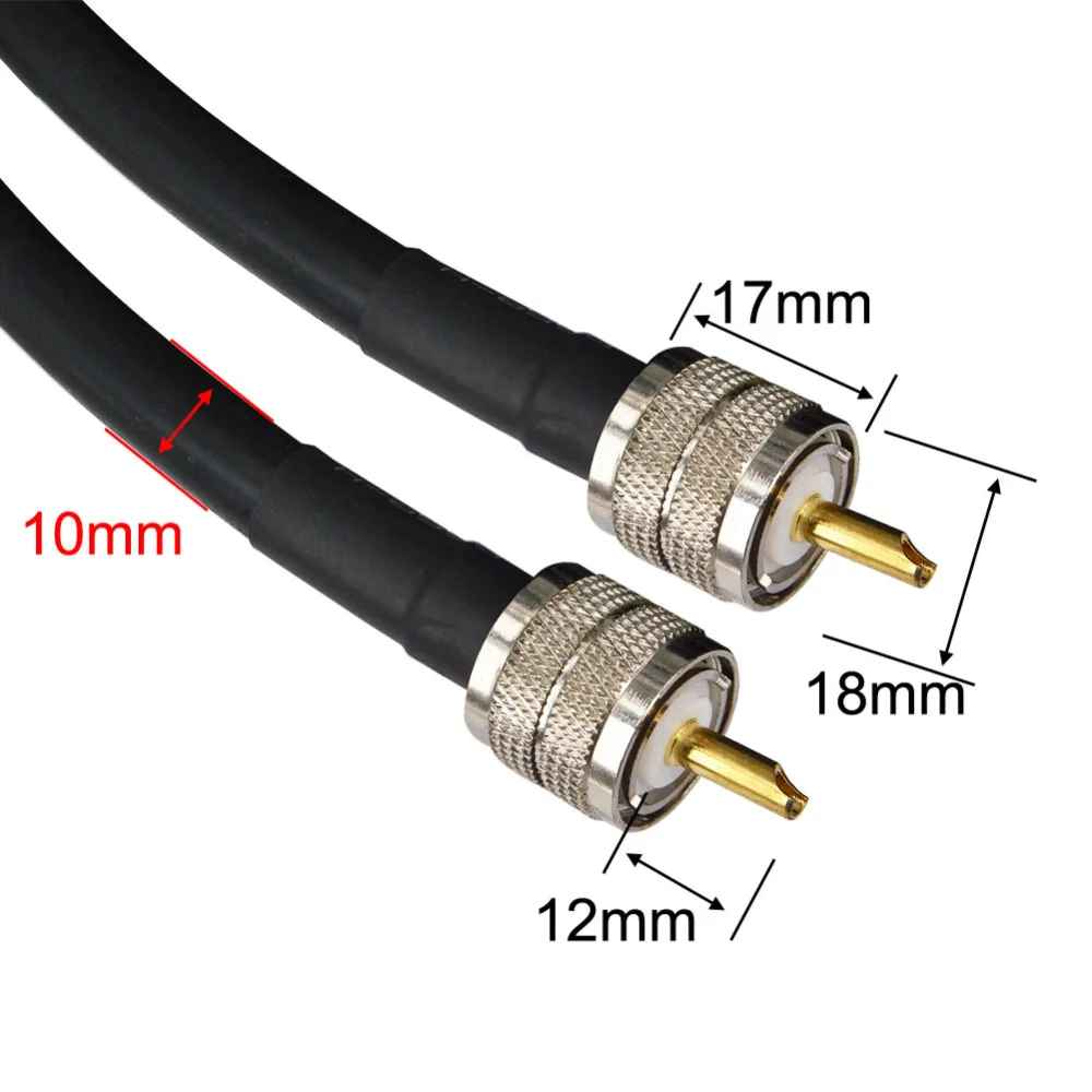 RG8 коаксиальный Коаксиальная антенна 10 м кабель штекер UHF на штекер UHF разъемы 50 Ом Джемперы любительский CB радио антенна кабель провода