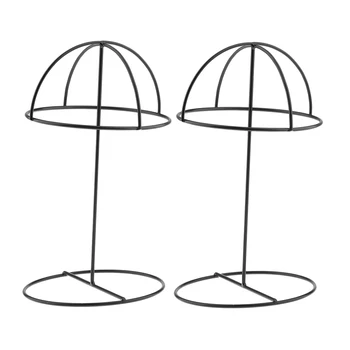

2 Pieces Hat Stands Table Top, Decorative Wig Stand Holder, Hat Rack Stand Metal Shelf Hanger Display Tools