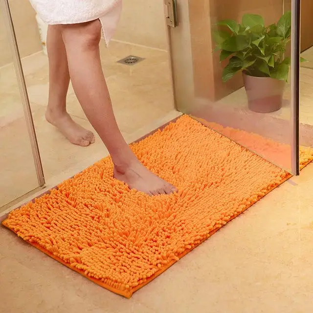37 синель Нескользящие большие коврики для ванной комнаты 15 однотонные коврики для ванной комнаты ковер для ванной комнаты 1 шт. коврики и ковры для ванной комнаты - Цвет: Оранжевый