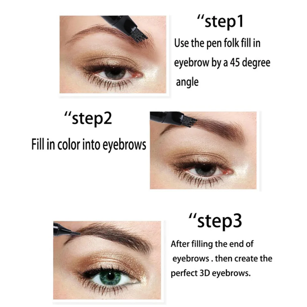 custom professional four-headed eyebrow pencil private label thin waterproof matte eyebrow pencils customize logo low moq
