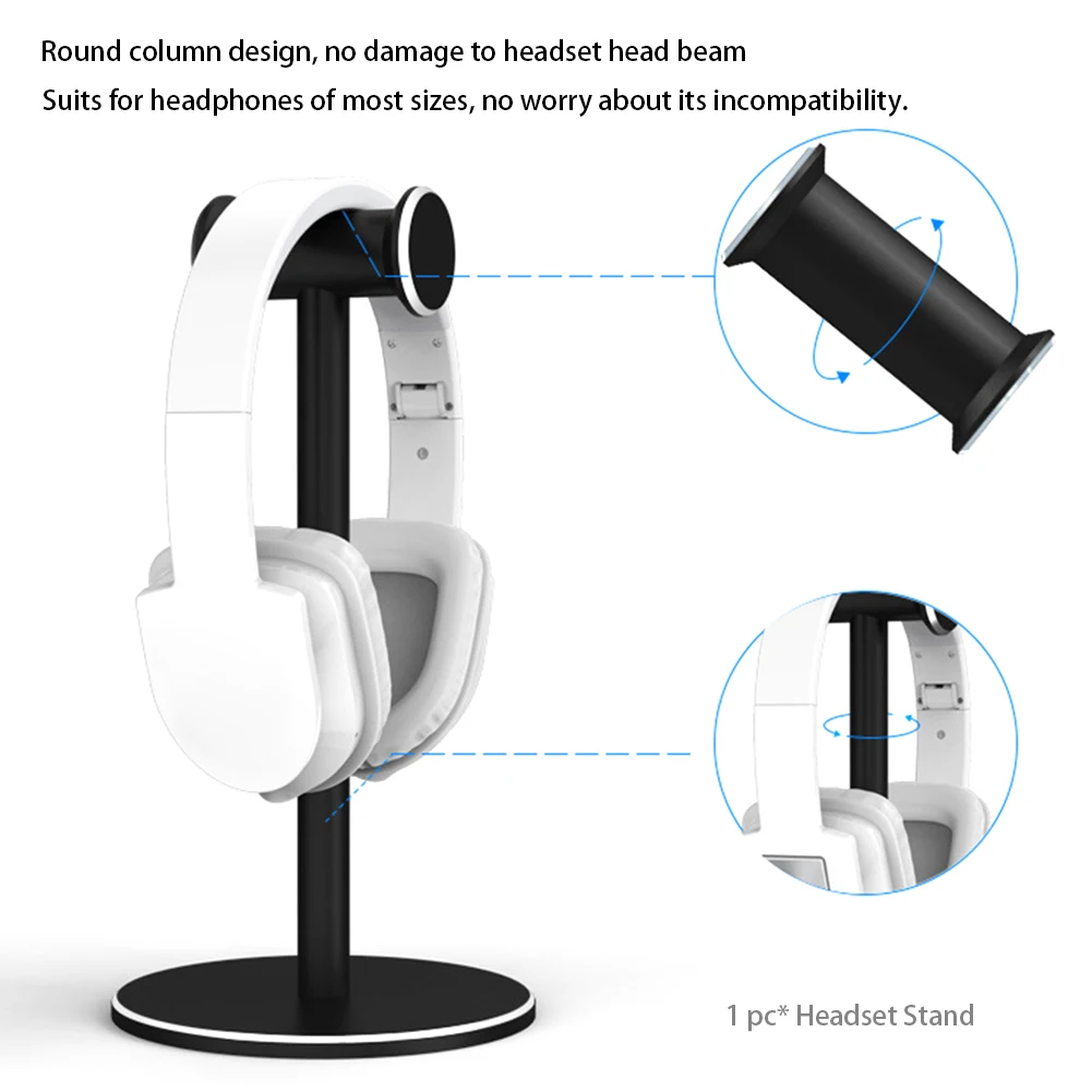 Aluminum Alloy Universal Free Standing Headset Stand Headphones Holder Desktop Display Home Gaming Bedroom Studio Portable