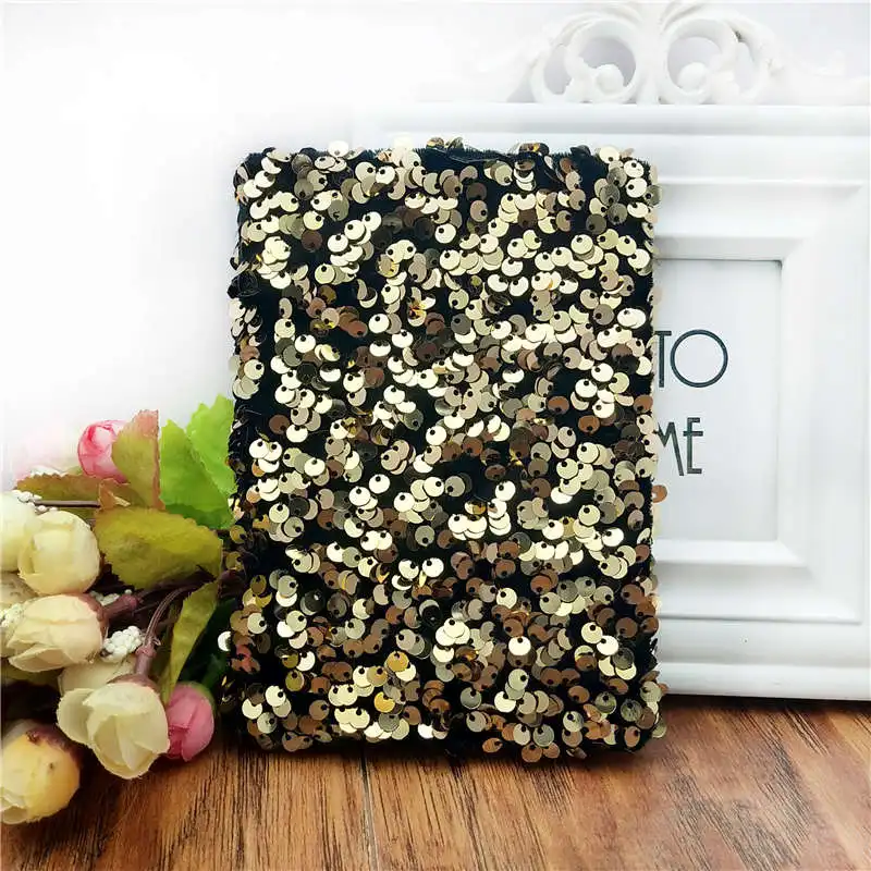 Exquisite Double-sided Sequins A6 Notebook Journal High Quality Hardcover Writing stationery Student supplies - Цвет: Золото