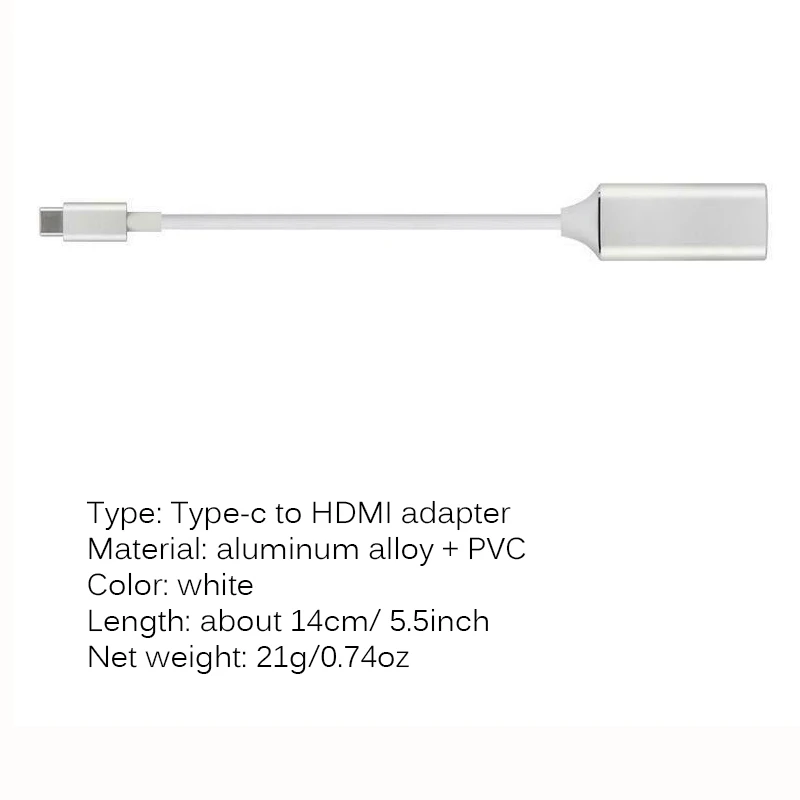 Тип-c к HDMI адаптер высокого разрешения Прохладный тип-c к HDMI конвертер алюминиевый сплав Plug Play конвертер адаптер для Huawe