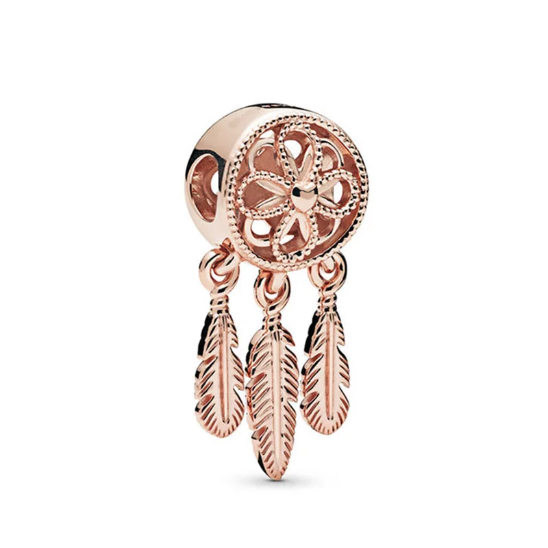 Rose Gold 07 Boosbiy, 2 шт., розовое золото, Лев, корона, любовь, сердце, подвеска, шарм, Подходит для Pandora, браслеты и ожерелья для женщин, ювелирные изделия, аксессуары - Цвет: Rose Gold 07
