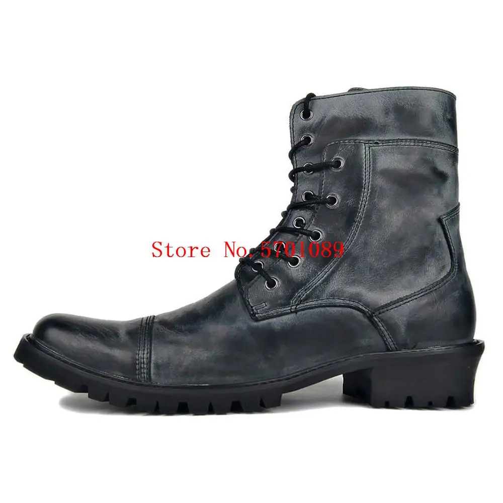 

Man Western Cowboy Boots Leather Chukka Designer Boots Casual Shoes Buckle Zip Boots Genuine Leather Military Desert Boots