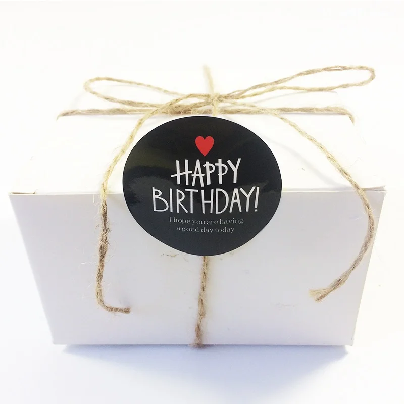 80 шт./лот "с днем рождения" Скрапбукинг этикетки из крафт-бумаги наклейки для конвертов подарочная упаковка печать наклейка на день рождения