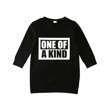 Focusnorm/зимнее платье для маленьких девочек от 1 до 7 лет повседневные топы с буквенным принтом, короткое платье мини-платье-комбинезон