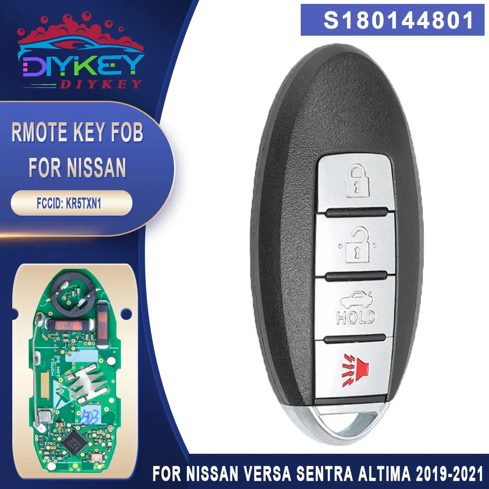 DIYKEY S180144801 Smart Key Remote Keyless Go Fob 433.92MHz 4A for 2019 2020 2021 Nissan Versa Sentra Altima