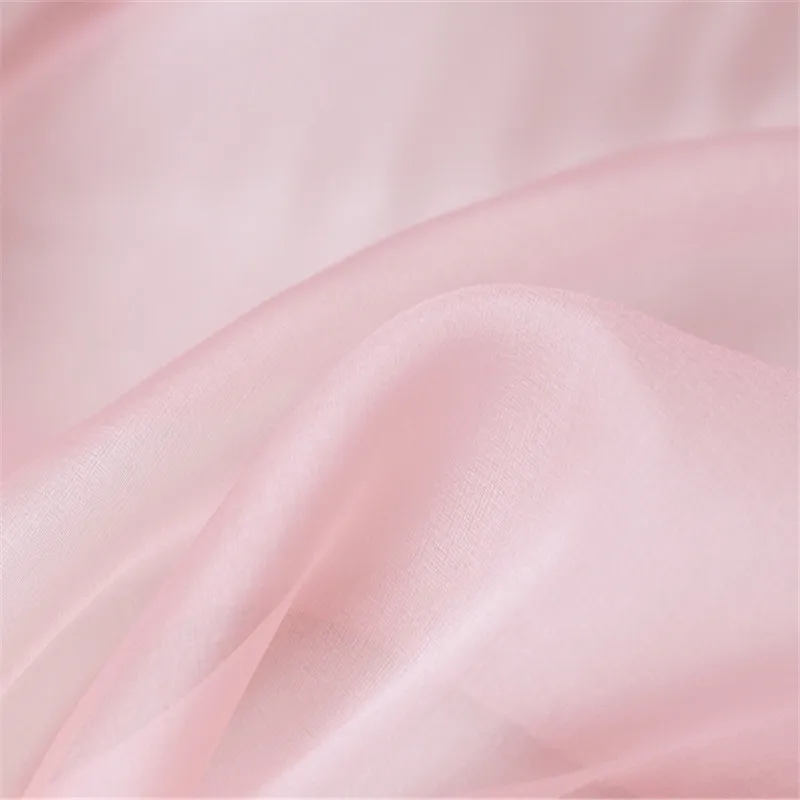 10 pink1 Шелк органза ткань 5,5 momme 140 см 5" Жесткий Тюль натуральный текстиль органза шелковые ткани для чистых свадебных платьев - Цвет: 10 pink1