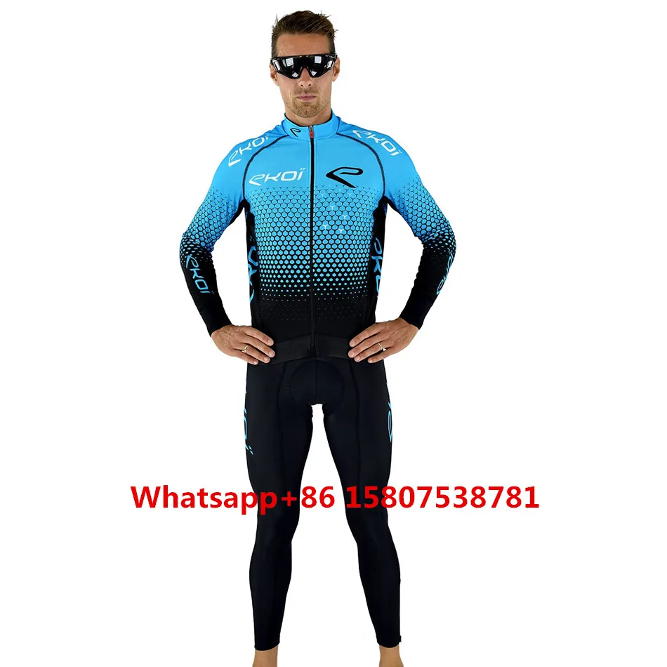 

EKOI winter Long sleeve cashmere 2019 mens Custom Ropa-Ciclismo race Bike Clothing tops maillot ciclismo Cycling Jersey