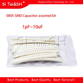 

36values each 20pcs=720pcs 0805 SMD Capacitor assorted kit 1pF~10uF component diy samples kit 1PF 4.7PF 1NF 2.2NF 3.3NF 1UF 10UF