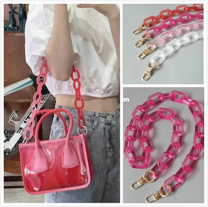 

Fashion Retro Jelly Resin Thick Chain for Clutch Bag Acrylic DIY Replaceable Shoulder Crossbody Strap Necklace Accessories