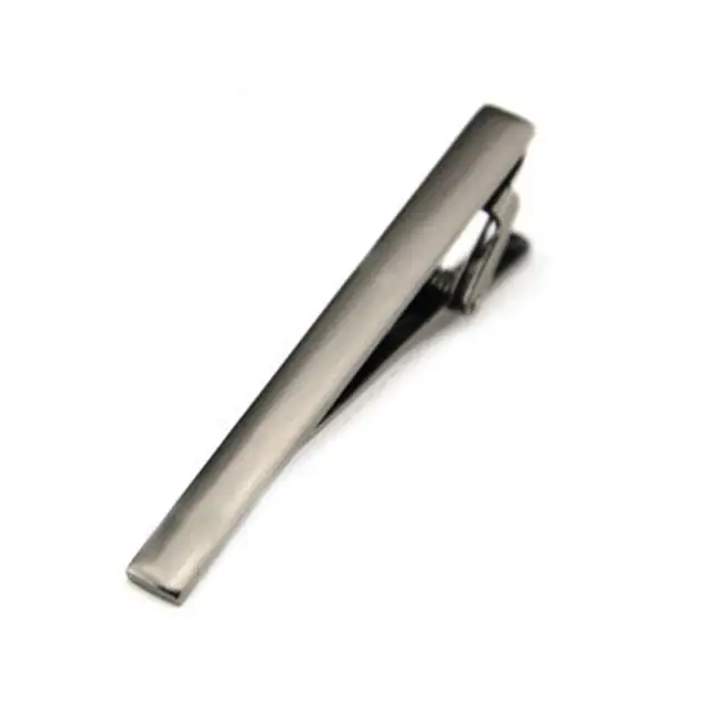 Tie Clip men jewelry luxury Classic gold lase Matte Tie Bar carving Simple Brushed Smooth crystal Clasp Tie Pin Gifts 01Photo Black