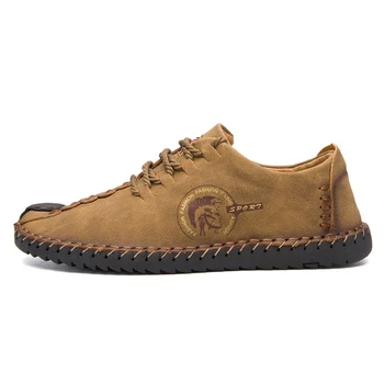 

2020 New Comfortable Men Leather Shoes High Quality Loafers Moccasins Flats Soft Male Driving Shoes Large Size 38-48