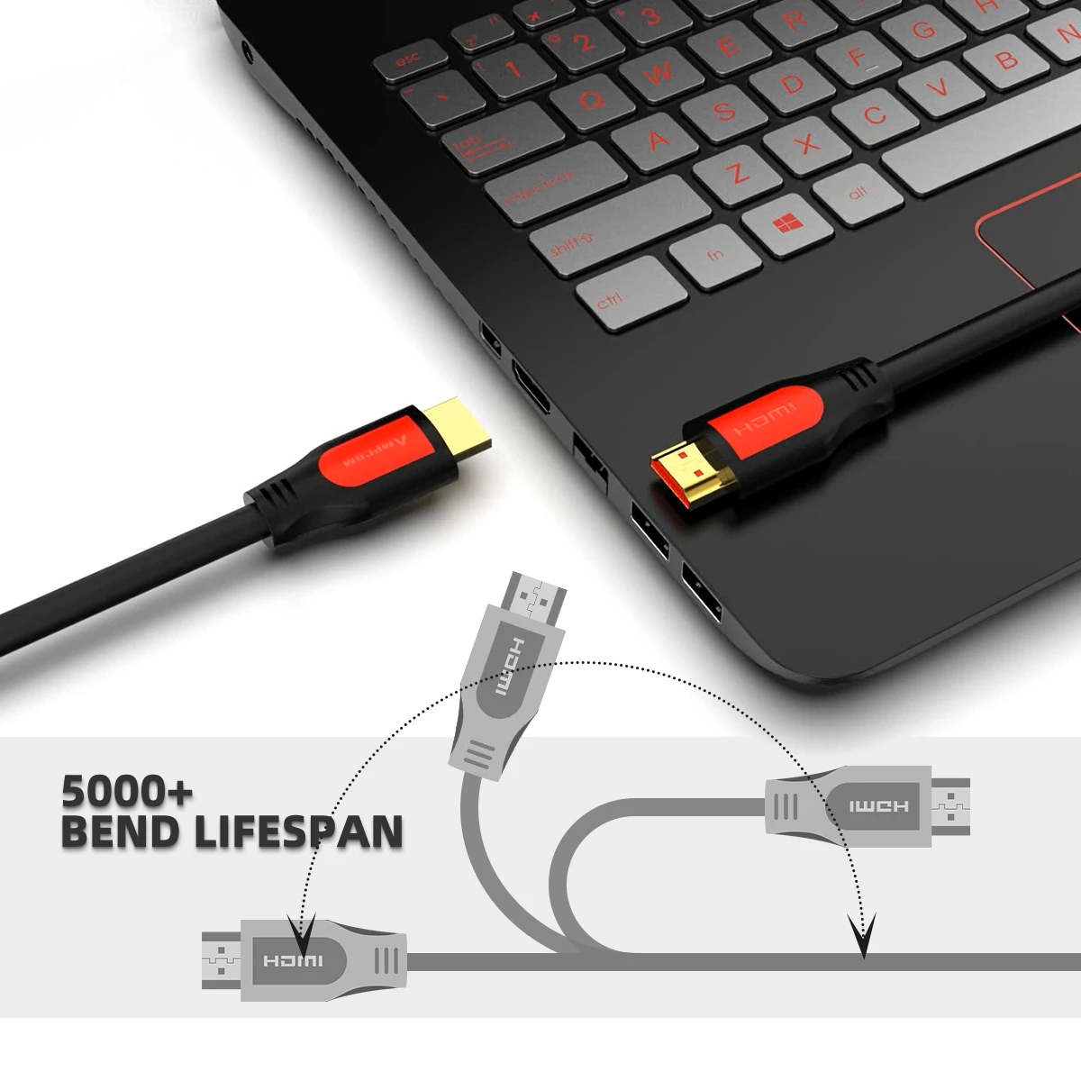 Кабель AMPCOM HDMI для 2 0 Ultra HD 4 K 60Hz 3D 1080P HDR 4:4:4 ARC Ethernet шнур совместим с 2.0a 2.0b 0|Кабели HDMI| |