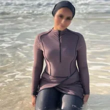 Женский Мусульманский купальник большого размера 2021, скромная одежда из Буркини, мусульманский хиджаб мусульманского стиля из 3 предметов, купальники с полным покрытием Женский Мусульманский купальник большого размера 2021, скромная одежда из Буркини, мусульманский хиджаб мусульманского стиля из 3 предметов, купальники с полным покрытием