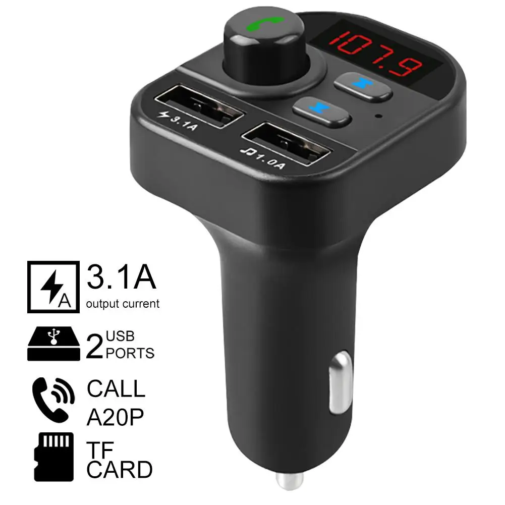 Автомобильный радиоприемник Bluetooth fm-передатчик адаптер дисплей напряжения два USB