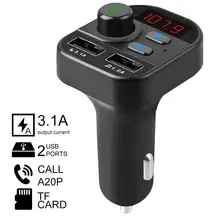 Autoradio Bluetooth FM, lecteur MP3, transmetteur, adaptateur, affichage de tension, chargeur double USB, accessoires pour voiture
