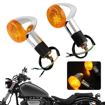 

2pcs Amber Bullet Motorcycle Turn Signal Indicator Lamp Light Moto Blinker Light For Honda, YAMAHA, SUZUKI, Kawasaki, Halley
