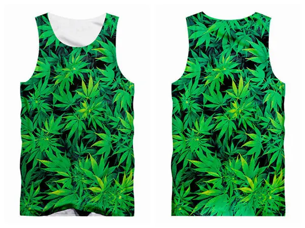 Unisex 3d tank tops Майки с 3D принтом зеленых листьев, модные мужские майки без рукавов, повседневные мужские майки для работы, уличная одежда, Майки Джерси - Цвет: Unisex 3d tank tops