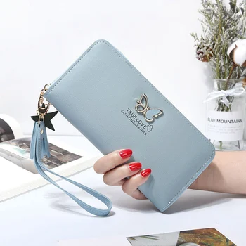 

1 PC Butterfly Hollow Metal Women Long Wallet PU Leather Wallet Women Girls Clutch Wallet Purse Coin Pocket Credit Card Holder