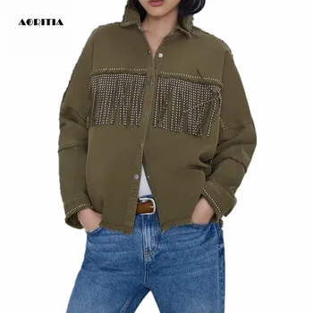 

2019 Autumn Winter Cool Denim Jacket Women Jeanns Tassels Jacket