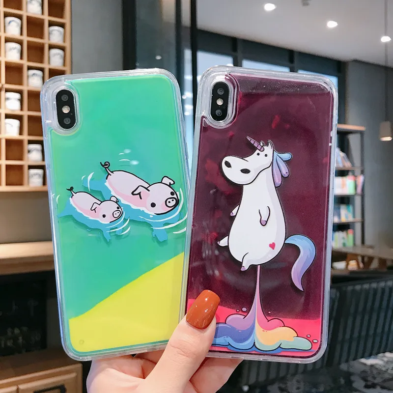 Новый Милый Забавный светящийся в темноте Силиконовый чехол для iPhone XS Max XR X 6 6S 7 8