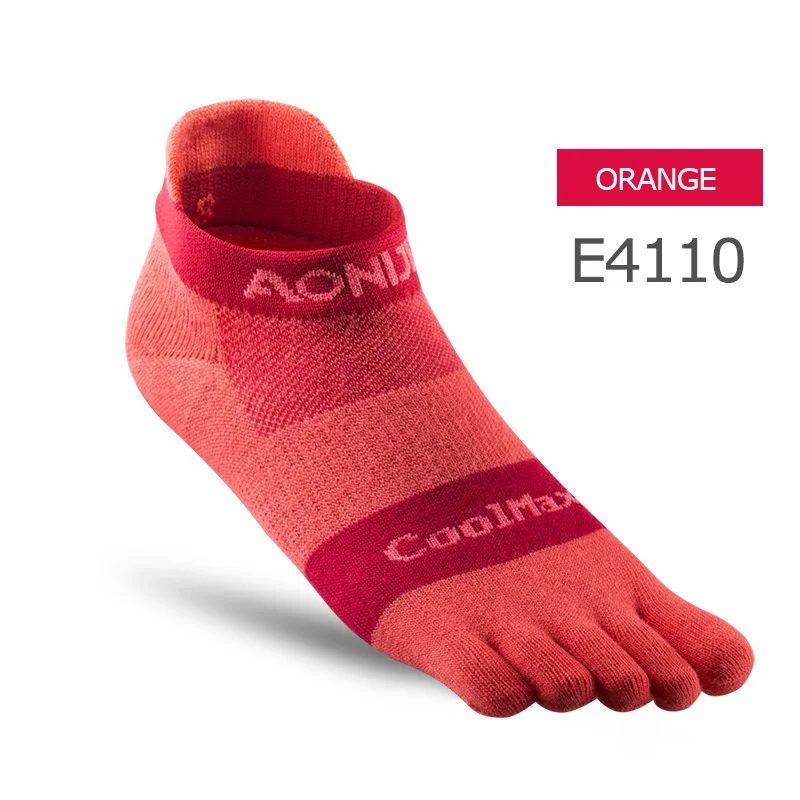 E4110 Orange AONIJIE 1 пара с низким вырезом носки марафон гонки четверть спортивные носки для ног идеально подходит для пяти носок бег босиком обувь - Цвет: E4110 Orange