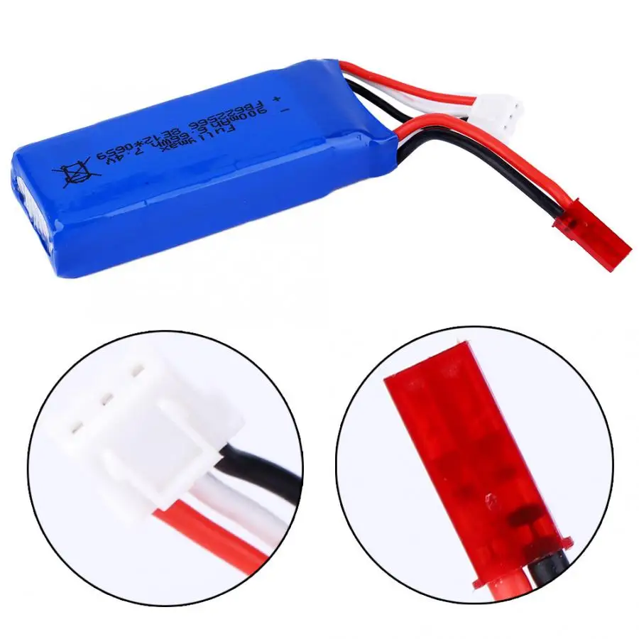 

Hot 7.4V 900mAh Lithium Battery 3 in 1 Conversion Charger Line Fit for Wltoys X520 Remote Control Aircraft Spare Part Lipo Batte