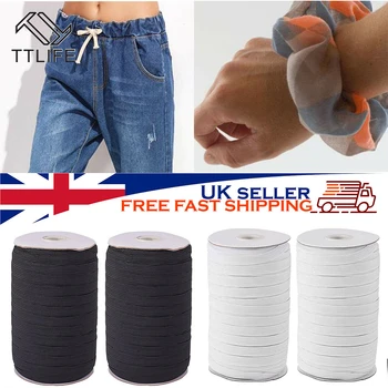 

200Meter 5mm Stretch Flat Elastic Waist Band for Woven Sewing Trouser Dressmaking 1 Roll of Elastic Waist Elastic Ribbon Bands
