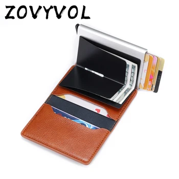 

ZOVYVOL Metal Card Wallet Card Case ID Credit Card Holder With RFID Automatic Money Cash Clip Mini Wallet Business Card Case
